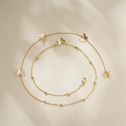 New Butterfly Back Drop Chain Necklace for Women Elegant Long Backless Tassel Necklace Wedding Beach Party Vacation Jewelry