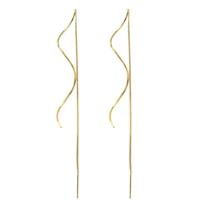 Simple Versatile Women Long Tassel Earrings with Fashionable Long Chain Design for Parties Weddings Gifts for Women