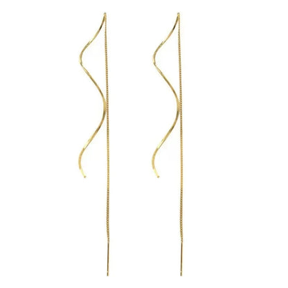 Simple Versatile Women Long Tassel Earrings with Fashionable Long Chain Design for Parties Weddings Gifts for Women