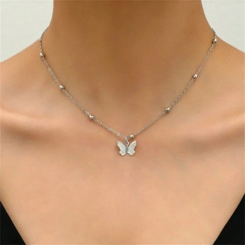 New Butterfly Back Drop Chain Necklace for Women Elegant Long Backless Tassel Necklace Wedding Beach Party Vacation Jewelry