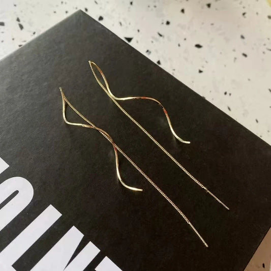 Simple Versatile Women Long Tassel Earrings with Fashionable Long Chain Design for Parties Weddings Gifts for Women