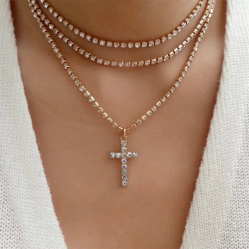 Vintage Punk Gold-Plate Thick Chain Head Portrait Coin Pendant Necklace for Women Fashion Multilevel Geometric Hip Hop Jewelry