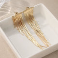 Fashion Exquisite Golden Plated Tassel Stud Earrings for Women'S Shining Elegant Daily Party Banquet Jewelry Accessories Crafts