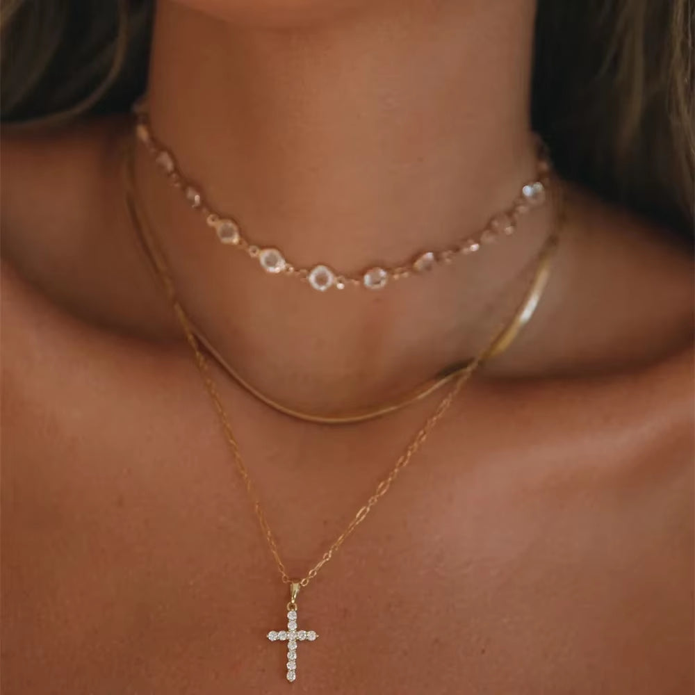 Vintage Punk Gold-Plate Thick Chain Head Portrait Coin Pendant Necklace for Women Fashion Multilevel Geometric Hip Hop Jewelry