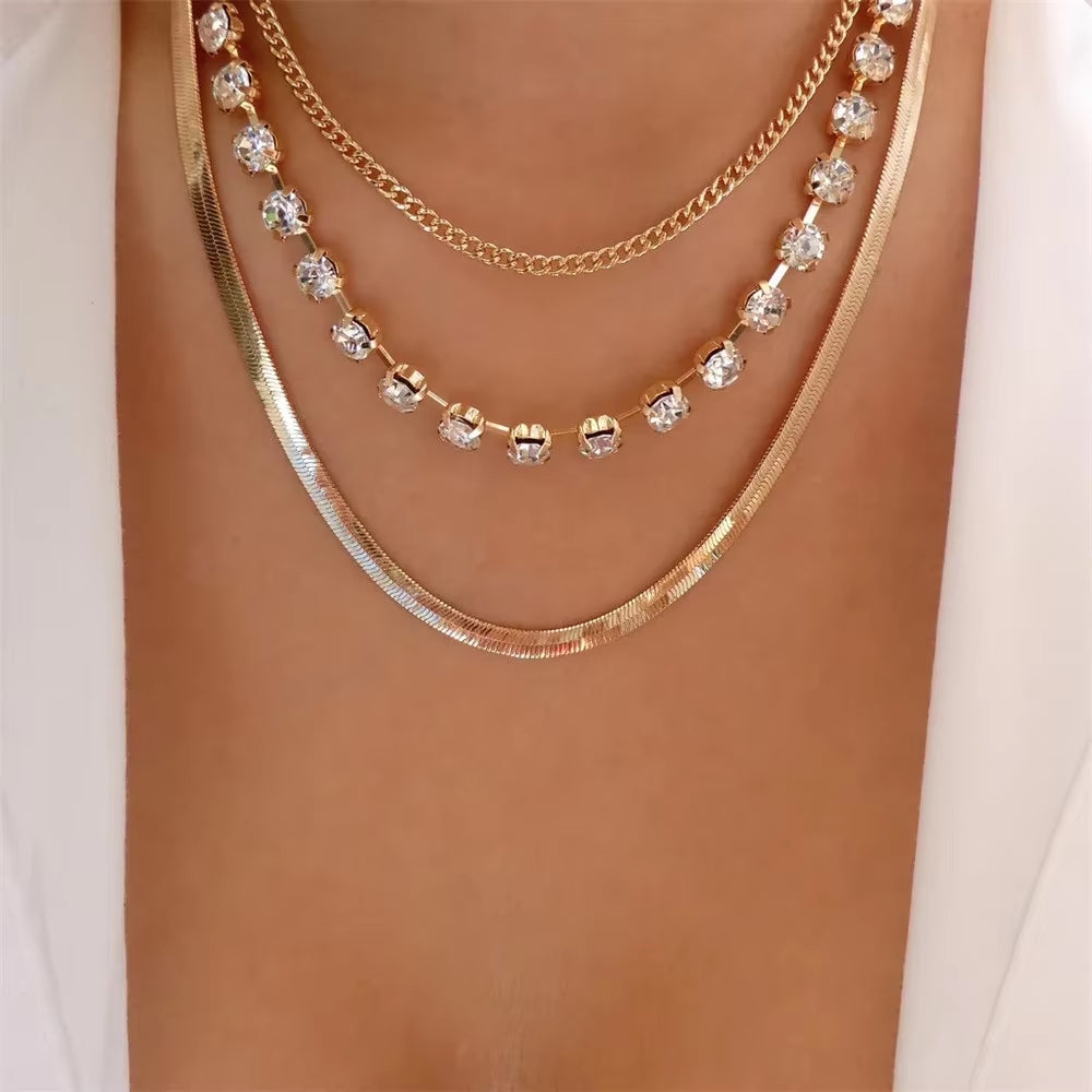 Vintage Punk Gold-Plate Thick Chain Head Portrait Coin Pendant Necklace for Women Fashion Multilevel Geometric Hip Hop Jewelry